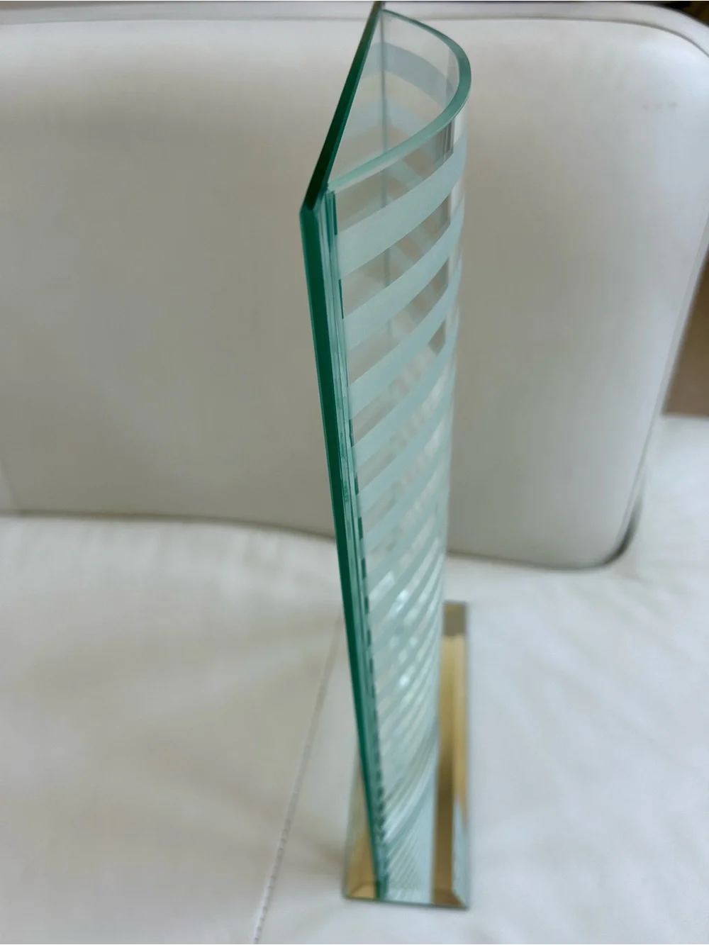 Z Gallerie  Modern Frosted Glass Stripe Vase